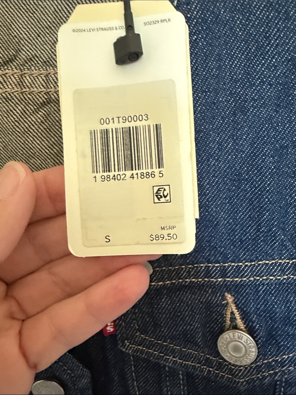 NWT Levi's Denim Vest with Button Front - Picture 3 of 8